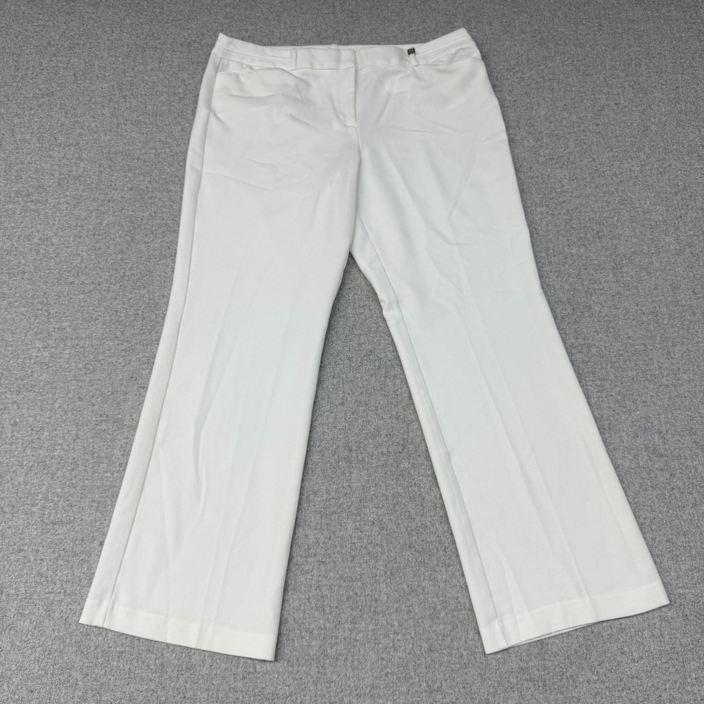 Anne Klein Dress Pants 16 White Straight Leg Career Professional Trousers Slacks